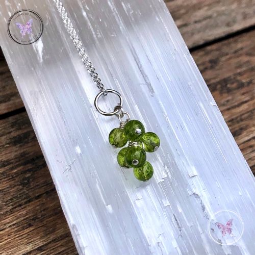 Peridot Cluster August Birthstone Necklace